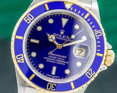 rolex submariner 16613 black 18k|rolex 16613 blue for sale.